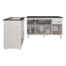 Armário Gabinete Camila 138 cm com Tampo Tampão e Balcão Evelyn Para cooktop 5 Bocas Branco e Preto
