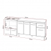 Armário Gabinete Camila 138 cm com Tampo Tampão e Balcão Evelyn Para cooktop 5 Bocas Savana e Off White