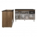 Armário Gabinete Camila 138 cm com Tampo Tampão e Balcão Evelyn Para cooktop 5 Bocas Savana e Preto