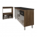 Armário Gabinete Camila 138 cm com Tampo Tampão e Balcão Evelyn Para cooktop 5 Bocas Savana e Preto