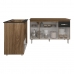 Armário Gabinete Camila 138 cm com Tampo Tampão e Balcão Evelyn Para cooktop 5 Bocas Savana com Preto