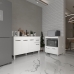 Armário Gabinete Camila 138 cm com Tampo Tampão e Balcão Amanda para Forno e Microondas Branco