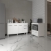 Armário Gabinete Camila 138 cm com Tampo Tampão e Balcão Amanda para Forno e Microondas Branco