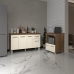 Armário Gabinete Camila 138 cm com Tampo Tampão e Balcão Amanda para Forno e Microondas Savana e Off White