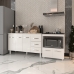 Gabinete Armário Carine 138 cm com Tampo Tampão e Balcão Evelyn Para cooktop 4 Bocas Branco