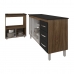 Gabinete Armário Carine 138 cm com Tampo Tampão e Balcão Evelyn Para cooktop 4 Bocas Savana e Preto