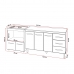 Gabinete Armário Carine 138 cm com Tampo Tampão e Balcão Evelyn Para cooktop 5 Bocas Branco