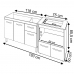 Cozinha Armário Balcão Gabinete de Pia Aline 120 cm e Balcão Evelyn para Fogão Cooktop 4 Bocas e Forno Savana Off White