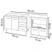 Balcão Armário Cozinha Gabinete de Pia 120 cm Bruna e Balcão para Microondas e Forno Elétrico Amanda Savana Off White