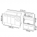 Balcão Cozinha Gabinete de Pia 140 cm Camila e Balcão Evelyn Para Fogão Cooktop 5 Bocas e Forno Elétrico Branco