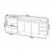 Cozinha Balcão Armário Gabinete de Pia 150 cm Deise e Balcão Evelyn para Fogão Cooktop 4 Bocas Savana Off White