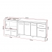 Armário Gabinete Camila 138 cm com Tampo Tampão e Balcão Evelyn Para cooktop 4 Bocas Savana e Off White