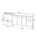 Armário Gabinete Camila 138 cm com Tampo Tampão e Balcão Evelyn Para cooktop 5 Bocas Branco