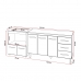 Gabinete Armário Carine 138 cm com Tampo Tampão e Balcão Evelyn Para cooktop 4 Bocas Branco