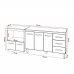 Gabinete Armário Carine 138 cm com Tampo Tampão e Balcão Amanda para Forno e Microondas Savana e Off White
