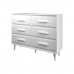 Cômoda 6 Gavetas Maya com Puxadores e Pés Retro Design Moderno Quarto Branco Mobília Decor