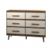 Cômoda 6 Gavetas Maya com Puxadores e Pés Retro Design Moderno Quarto Savana Mobília Decor