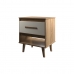 Mesa de Cabeceira 1 Gaveta com Nicho e Pés Retro Estilo Moderno para Quarto Savana Mobília Decor