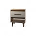 Mesa de Cabeceira 1 Gaveta com Nicho e Pés Retro Estilo Moderno para Quarto Savana Mobília Decor
