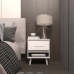 Mesa de Cabeceira 1 Gaveta com Nicho e Pés Retro Estilo Moderno para Quarto Branco Mobília Decor