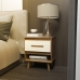 Kit 2 Mesas de Cabeceira 1 Gaveta com Nicho e Pés Retro Estilo Moderno para Quarto Savana Mobília Decor