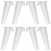 Kit 8 P&eacute; Retr&ocirc; de Pl&aacute;stico Branco Resistente para M&oacute;veis C&ocirc;moda Design Cl&aacute;ssico e F&aacute;cil Instala&ccedil;&atilde;o