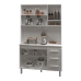 Cozinha Compacta Vivian 120cm 5 Portas 3 Gavetas Armário Aéreo e Balcão Branco