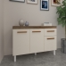 Balcão de Cozinha 3 Portas 2 Gavetas Armário Multiuso Vivian Cor Savana Off White