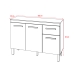 Balcão de Cozinha 3 Portas 2 Gavetas Armário Multiuso Vivian Cor Savana Off White
