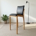 Banqueta Aura Alta Madeira Maciça E Courino Preto Design Moderno Conforto Com Apoio Para Pés Mobília Decor