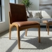 Cadeira Aura Estofada Estrutura Em Madeira Maciça Courino Marrom Conforto Para Sala De Jantar Mobília Decor