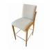 Kit 2 Banqueta Aura Alta Madeira Maciça E Linho 25 Bege Design Moderno Conforto Com Apoio Para Pés Mobília Decor