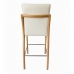 Kit 2 Banqueta Aura Alta Madeira Maciça E Courino Branco Design Moderno Conforto Com Apoio Para Pés Mobília Decor