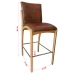 Kit 2 Banqueta Aura Alta Madeira Maciça E Courino Marrom Design Moderno Conforto Com Apoio Para Pés Mobília Decor