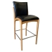 Kit 2 Banqueta Aura Alta Madeira Maciça E Courino Preto Design Moderno Conforto Com Apoio Para Pés Mobília Decor