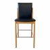 Kit 2 Banqueta Aura Alta Madeira Maciça E Courino Preto Design Moderno Conforto Com Apoio Para Pés Mobília Decor