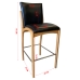 Kit 2 Banqueta Aura Alta Madeira Maciça E Courino Preto Design Moderno Conforto Com Apoio Para Pés Mobília Decor