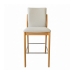 Kit 4 Banqueta Aura Alta Madeira Maciça E Linho 25 Bege Design Moderno Conforto Com Apoio Para Pés Mobília Decor