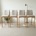 Kit 4 Banqueta Aura Alta Madeira Maciça E Linho 28 Areia Design Moderno Conforto Com Apoio Para Pés Mobília Decor