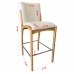 Kit 4 Banqueta Aura Alta Madeira Maciça E Linho 28 Areia Design Moderno Conforto Com Apoio Para Pés Mobília Decor