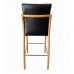 Kit 4 Banqueta Aura Alta Madeira Maciça E Courino Preto Design Moderno Conforto Com Apoio Para Pés Mobília Decor