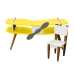 Mesa Avião Amarelo com Cadeira e Hélice e Pés Palito Design Criativo Mesa Desenho Quarto Menina Menino Infantil Decor
