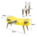 Mesa Avião Amarelo com Cadeira e Hélice e Pés Palito Design Criativo Mesa Desenho Quarto Menina Menino Infantil Decor