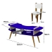 Mesa Avião Azul com Cadeira e Hélice e Pés Palito Design Criativo Mesa Desenho Quarto Menina Menino Infantil Decor