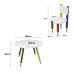 Kit 4 Cadeiras e Mesa Infantil Lápis Coloridos Redonda Tampo Branco Pés Temáticos Quarto Menina Menino Mobília Decor