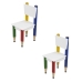 Kit 2 Cadeiras Infantil Lápis Coloridos Assento e Encosto Brancos Pés Temáticos Quarto Menina Menino Mobília Decor