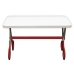 Mesa Infantil Tesoura Vermelho Tampo Branco Retangular Base Temática para Estudos e Desenhos Mobília Decor