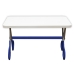 Kit 2 Cadeiras e Mesa Infantil Tesoura Azul Tampo Branco Retangular Base Temática para Estudos e Desenhos Mobília Decor