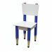 Kit 2 Cadeiras e Mesa Infantil Tesoura Azul Tampo Branco Retangular Base Temática para Estudos e Desenhos Mobília Decor