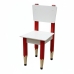 Kit 2 Cadeiras Mesa Infantil Tesoura Vermelho Tampo Branco Retangular Base Temática para Estudos Desenhos Mobília Decor